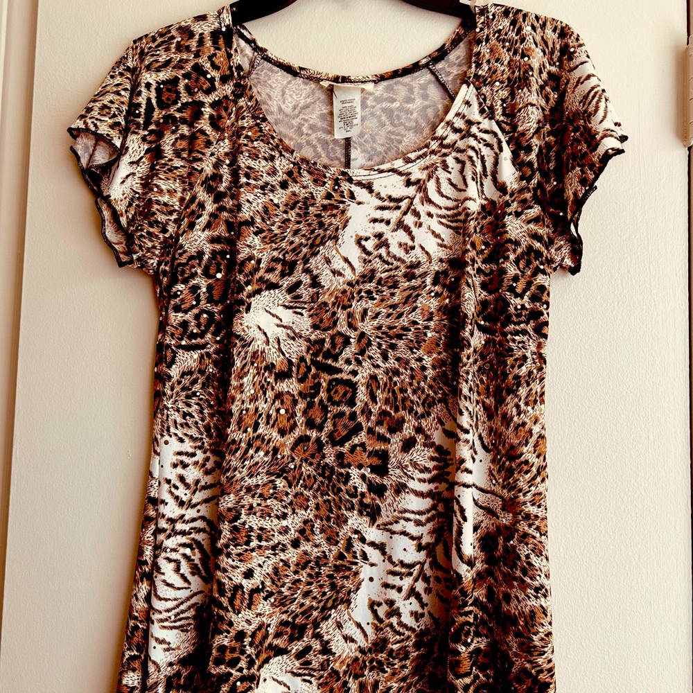 Brittany Black Leopard Print Blouse